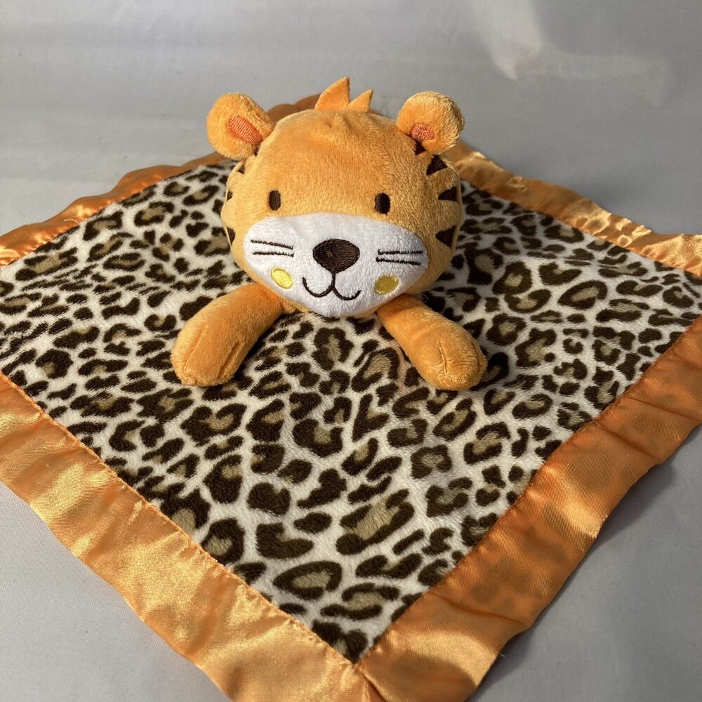 Garanimals Baby Tiger Leppard Lovey Security Blanket Satin Animal Print Plush
